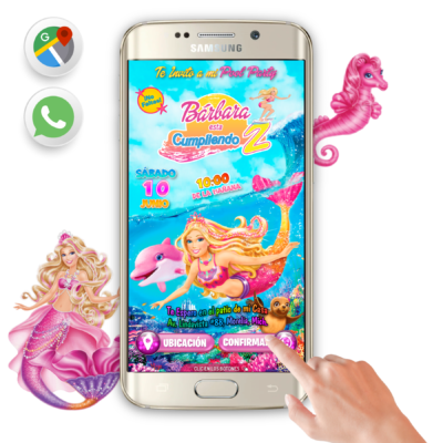 Barbie Aventura de Sirenas – Invitación Interactiva de Cumpleaños para WhatsApp