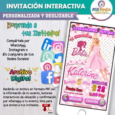 Barbie Vaquera – Invitación Interactiva de Cumpleaños para WhatsApp