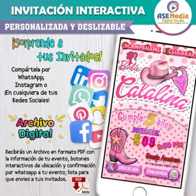 Barbie Piscina – Invitación Interactiva de Cumpleaños para WhatsApp