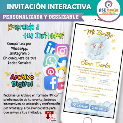 Mi Bautizo con Winnie Pooh – Invitación Interactiva para WhatsApp