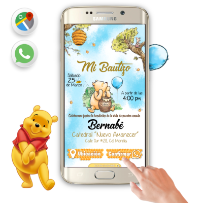 Mi Bautizo con Winnie Pooh – Invitación Interactiva para WhatsApp