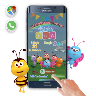 Bichikids 02 – Invitación Interactiva de Cumpleaños para WhatsApp