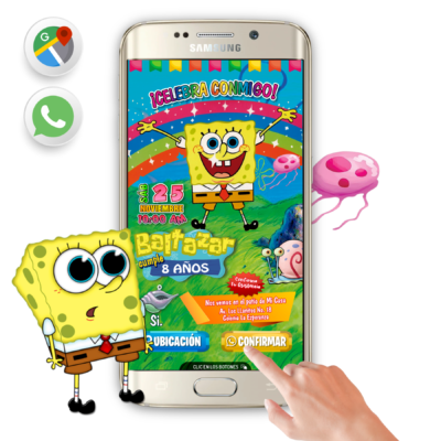 Bob Esponja – Invitación Interactiva de Cumpleaños para WhatsApp