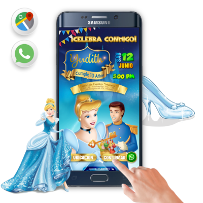 La Cenicienta 02 – Invitación Interactiva de Cumpleaños para WhatsApp