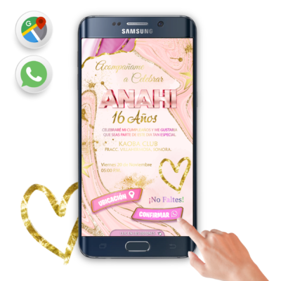 Mi Cumpleaños Rose Gold – Invitación Interactiva de Cumpleaños para WhatsApp