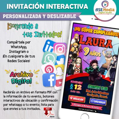 Descendientes – Invitación Interactiva de Cumpleaños para WhatsApp