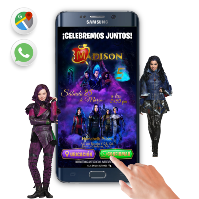 Descendientes – Invitación Interactiva de Cumpleaños para WhatsApp