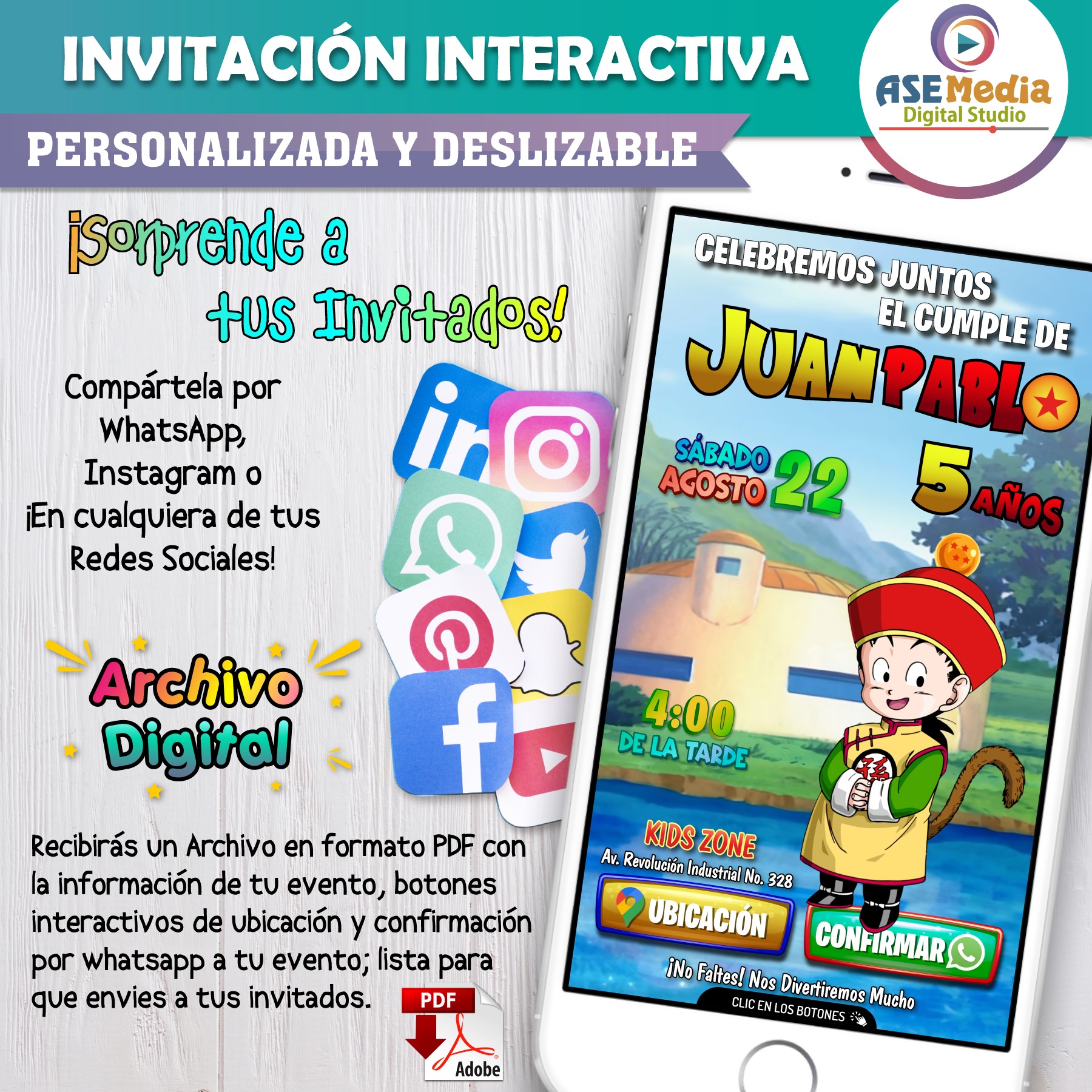 Cumpleaños Feria – Invitación Interactiva de Cumpleaños para WhatsApp