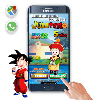 Dragon Ball Z, Gohan – Invitación Interactiva de Cumpleaños para WhatsApp