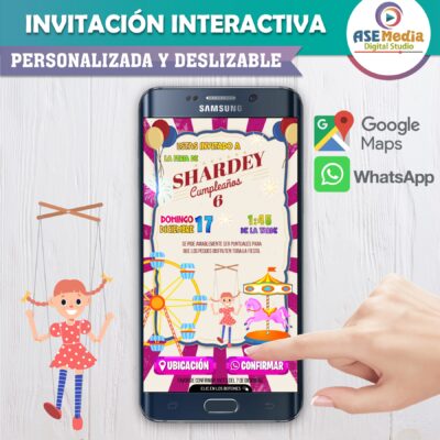 Fiesta Disco- Invitación Interactiva de Cumpleaños para WhatsApp