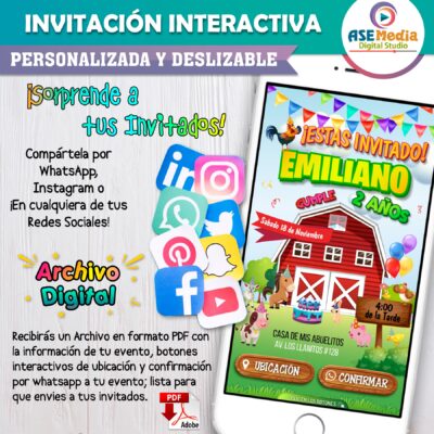 Vaquita – Invitación Interactiva de Cumpleaños para WhatsApp