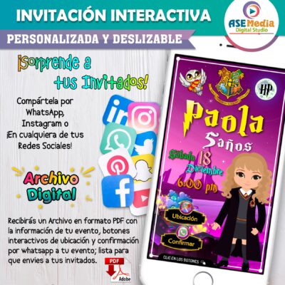 Harry Potter – Invitación Interactiva de Cumpleaños para WhatsApp
