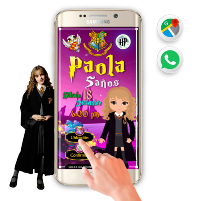 Harry Potter Hermione 02 – Invitación Interactiva de Cumpleaños para WhatsApp