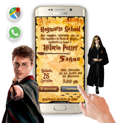 Harry Potter Mapa Merodeador – Invitación Interactiva de Cumpleaños para WhatsApp