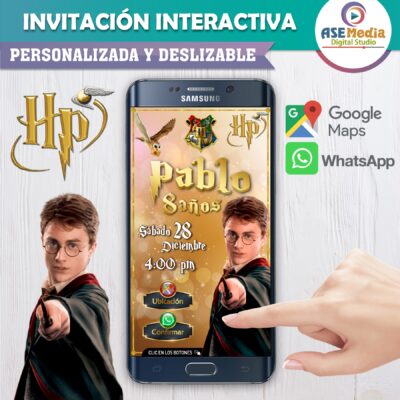 Harry Potter Carta Hogwarts – Invitación Interactiva de Cumpleaños para WhatsApp