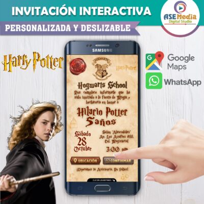 Harry Potter Mapa Merodeador – Invitación Interactiva de Cumpleaños para WhatsApp