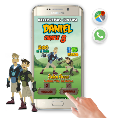 Hermanos Kratts – Invitación Interactiva de Cumpleaños para WhatsApp