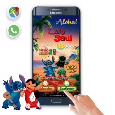 Lilo y Stitch – Invitación Interactiva de Cumpleaños para WhatsApp