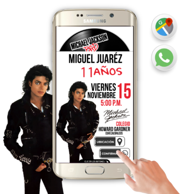 Michael Jackson – Invitación Interactiva de Cumpleaños para WhatsApp