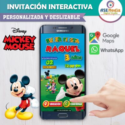 Mickey Mouse y Minnie Mouse – Invitación Interactiva de Cumpleaños para WhatsApp