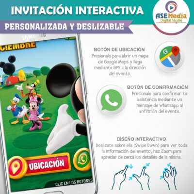 Mickey Mouse y Minnie Mouse – Invitación Interactiva de Cumpleaños para WhatsApp