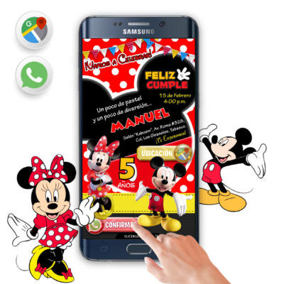 Mickey Mouse y Minnie Mouse – Invitación Interactiva de Cumpleaños para WhatsApp