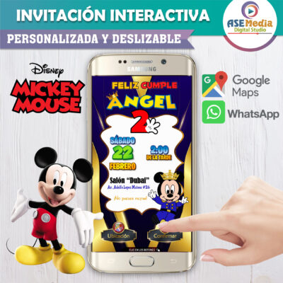 Mickey Mouse Rey – Invitación Interactiva de Cumpleaños para WhatsApp