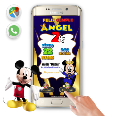 Mickey Mouse Rey – Invitación Interactiva de Cumpleaños para WhatsApp
