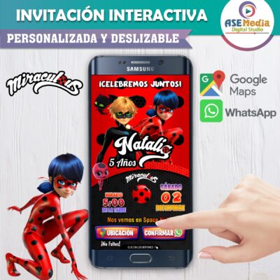 Miraculous Ladybug – Invitación Interactiva de Cumpleaños para WhatsApp
