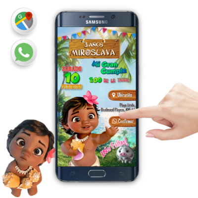 Moana Bebé – Invitación Interactiva de Cumpleaños para WhatsApp