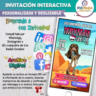 Monster Inc – Invitación Interactiva de Cumpleaños para WhatsApp
