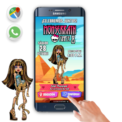 Monster High Cleo de Nile – Invitación Interactiva de Cumpleaños para WhatsApp