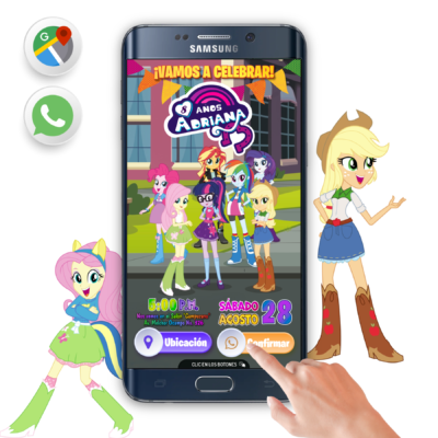 My Little Pony Equestria Girls – Invitación Interactiva de Cumpleaños para WhatsApp