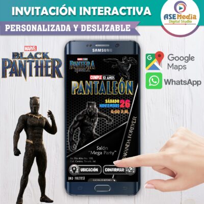 Pantera Negra – Invitación Interactiva de Cumpleaños para WhatsApp