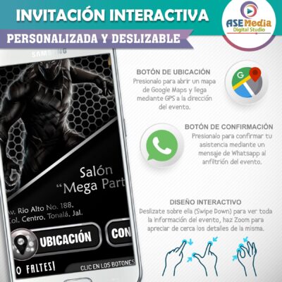 Pantera Negra – Invitación Interactiva de Cumpleaños para WhatsApp
