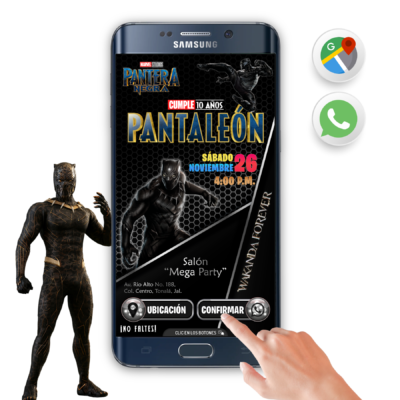 Pantera Negra – Invitación Interactiva de Cumpleaños para WhatsApp