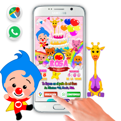 El Payaso Plim Plim Niña – Invitación Interactiva de Cumpleaños para WhatsApp