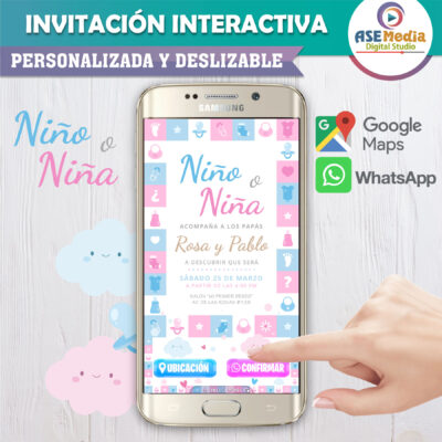 Revelación de Género – Invitación Interactiva para WhatsApp