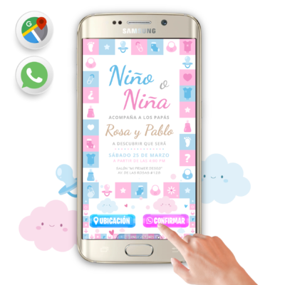 Revelación de Género – Invitación Interactiva para WhatsApp