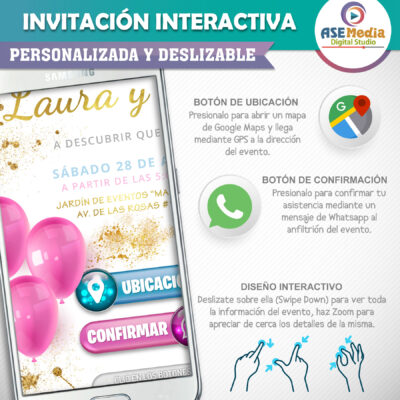 Revelación de Género Modelo 02 – Invitación Interactiva para WhatsApp