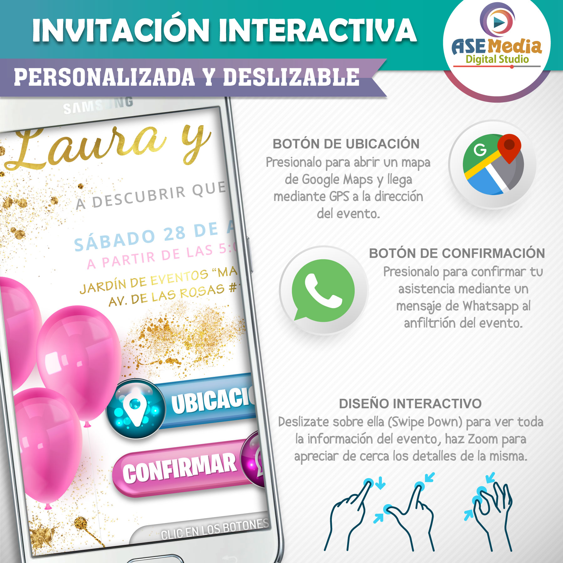 Revelación de Género Modelo 02 – Invitación Interactiva para WhatsApp