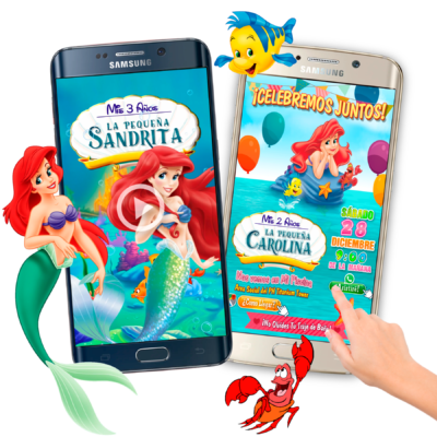 Ariel, La Sirenita – 2×1 Invitación Interactiva y Video de Cumpleaños para WhatsApp