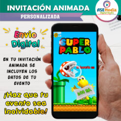 Mario Bros – 2×1 Invitación Interactiva y Video de Cumpleaños para WhatsApp