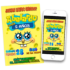 Bob Esponja 02 Invitación Digital de Cumpleaños
