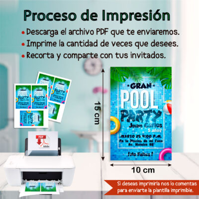 Pool Party de Cumpleaños 02 Invitación Digital de Cumpleaños