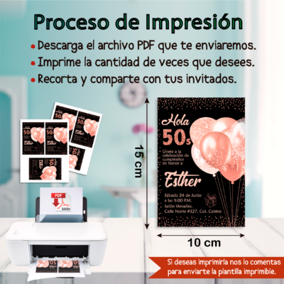 Globos Rosas Invitación Digital de Cumpleaños