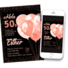 Globos Rosas Invitación Digital de Cumpleaños