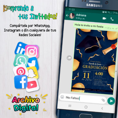 Mi Graduación Invitación Digital de Cumpleaños