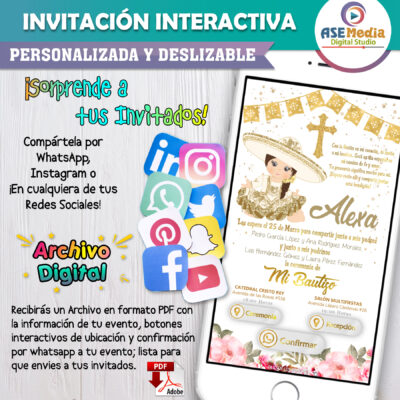 Mi Bautizo de Charro Mexicano – Invitación Interactiva para WhatsApp