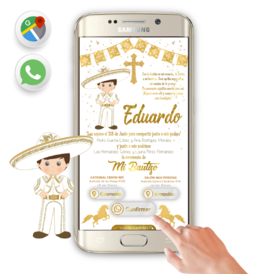 Mi Bautizo de Charro Mexicano – Invitación Interactiva para WhatsApp